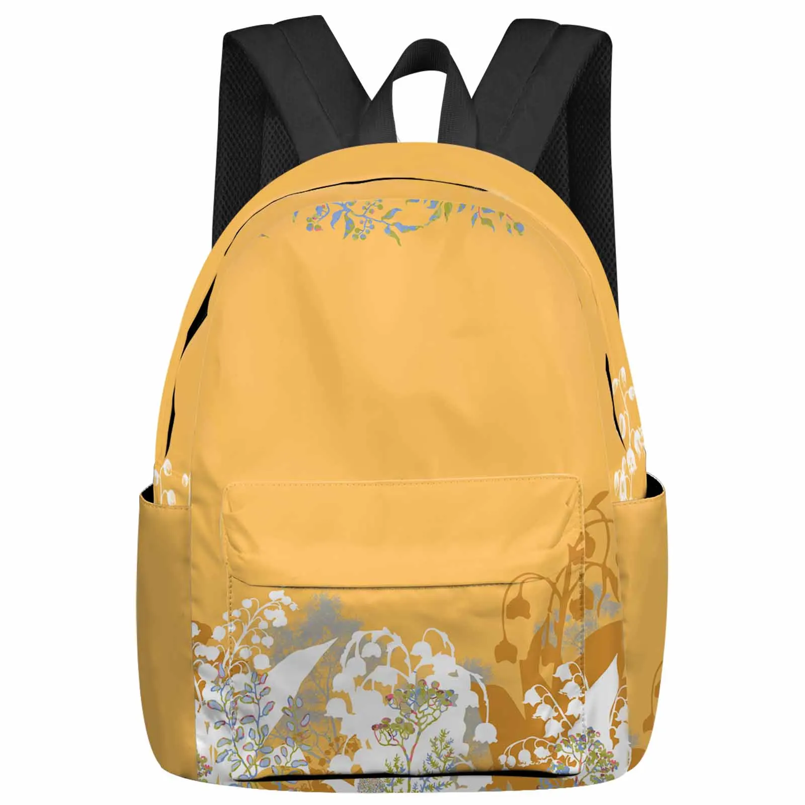 

Abstract Lily Of The Valley Flower Backpack School Bags for Teenagers Students Laptop Bag Women's Casual Travel Backpack