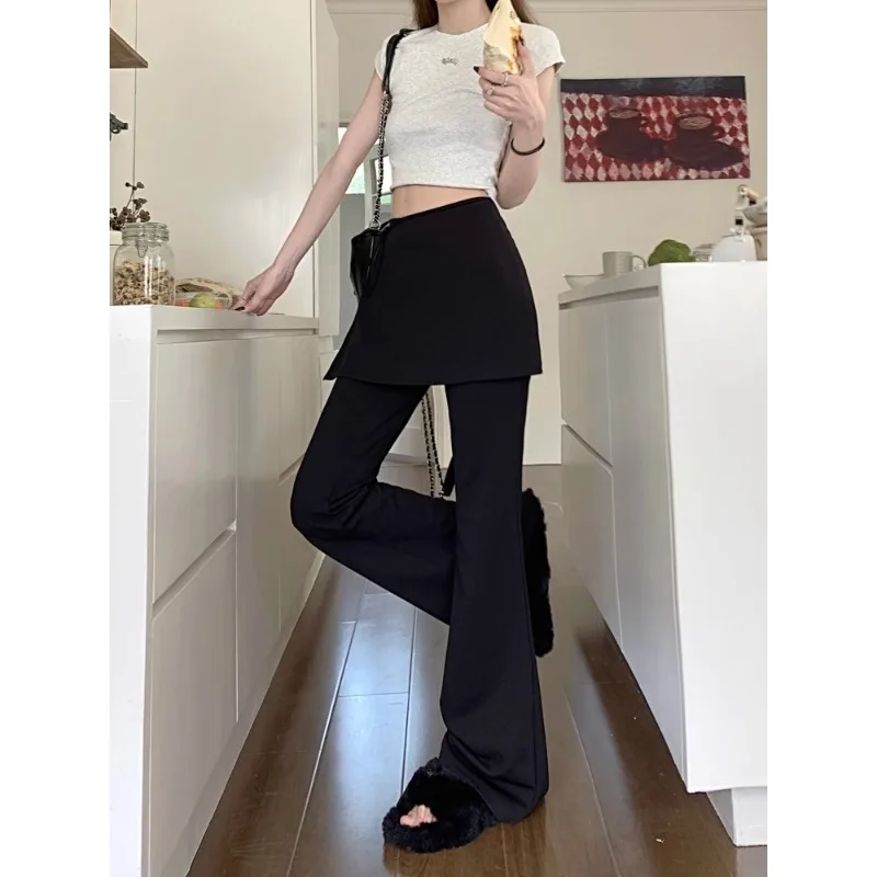 Imagem -05 - Calça Larga de Cintura Alta Feminina com Cordões Destacável Fino Monocromático Todos os Jogos Casual Streetwear Sexy Verão Novo 2023