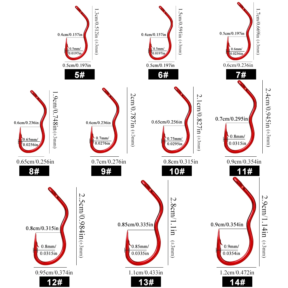 FTK 12/24 قطعة خطافات صيد من الفولاذ عالي الكربون مع حلقة 5-14 #   خطاف صيد شائك حاد أوتوماتيكي لملحقات صيد سمك الشبوط
