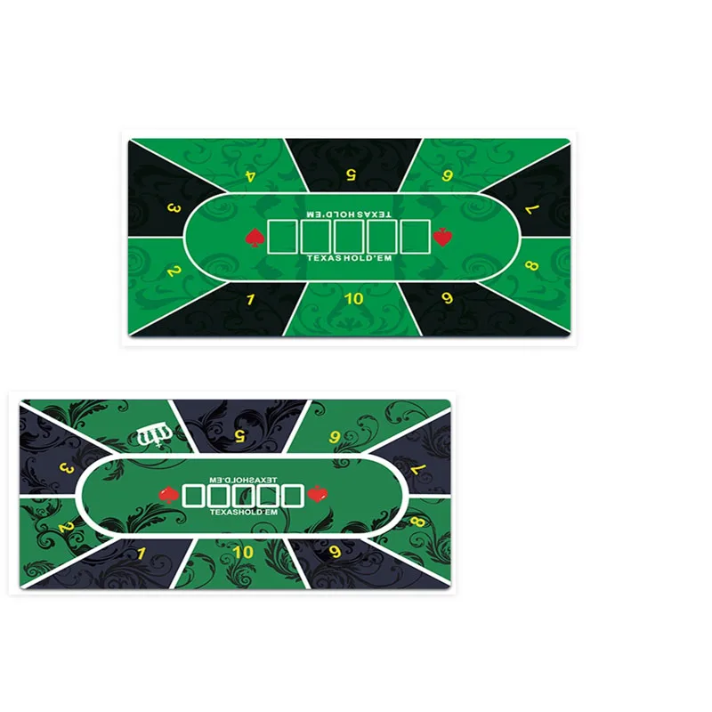 

600x1200x2mm Holdem Poker Thick Mat Locked Edge Rubber and Flannelette High-end Tablecloth Gambling Chip Special-purpose