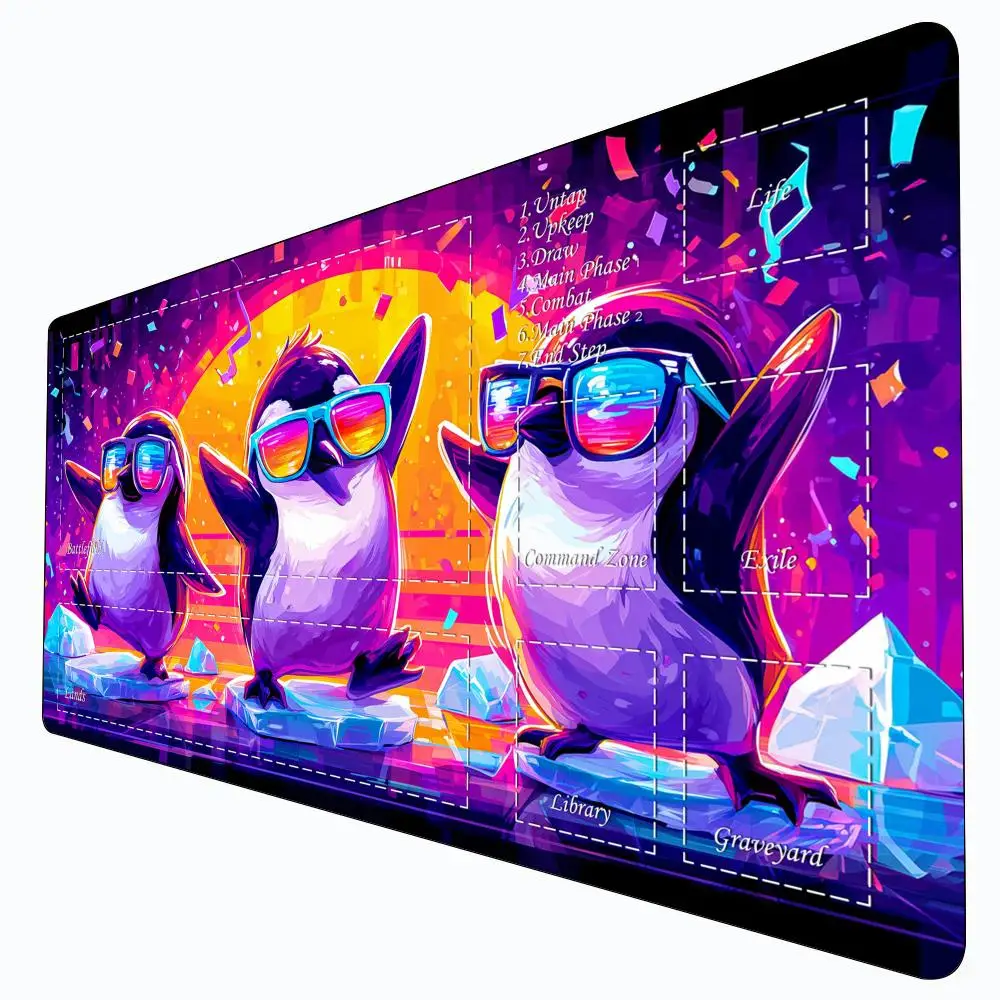 

Joyful Neon Party MTG Playmat Magic Card Battle Mat Non-Slip Durable 35X60CM Commander playmat Board Game Mat for TCG