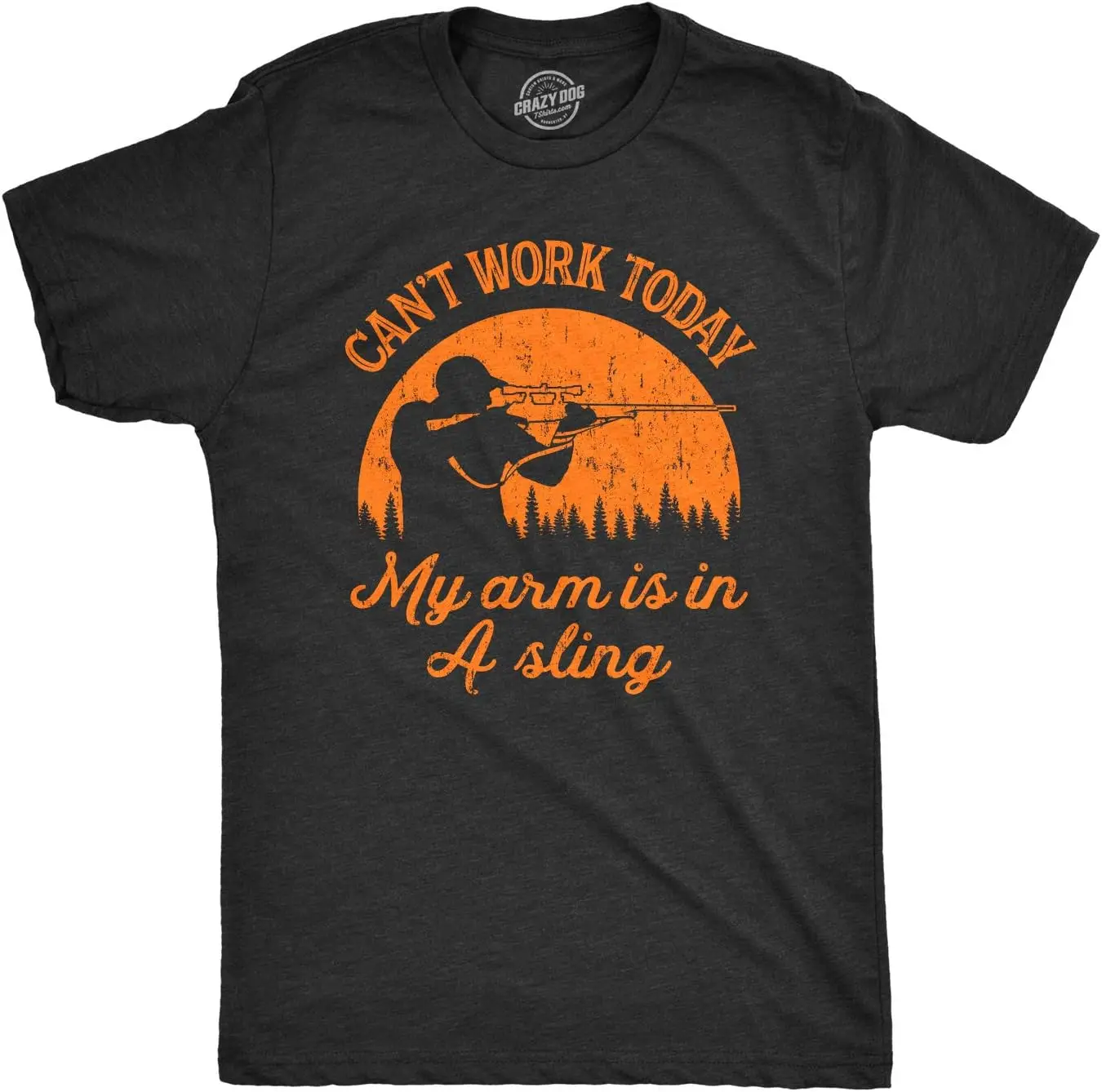 Mens Cant Work Today My Arm Is In A Sling T Shirt Funny Hunting Deer Hunter 100% Cotton Trendy Y2K Short-Sleeve Tee-Soft,