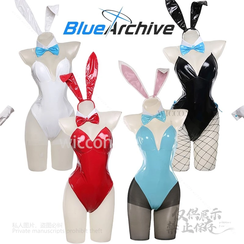

Anime Blue Archive Cosplay Akane Karin Nero Asuna Costume Sexy Leather Bodysuit Sling Jumpsuit Bunny Girl Halloween Customized
