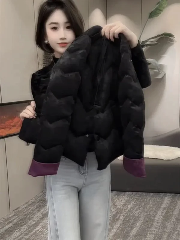 

Женское модное хлопковое пальто в стиле ретро с v-образным вырезом для похудения, длинное зимнее пальто на молнии с застежкой-молнией