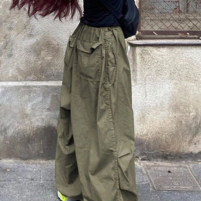 HYRAX Casual Sweatpant Wide Leg Trousers American Retro Personality Lowwaisted Show Thinness Fashion Versatile Leisure