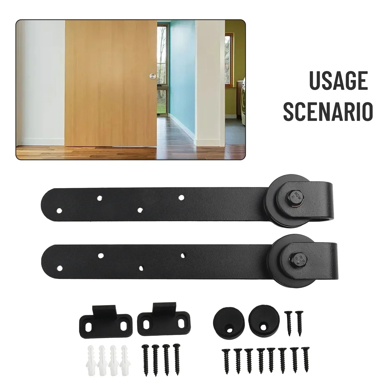 Antique Sliding Barn Wood Door Hardware Kit Closet Set Roller for Interior Sliding Door Rail Set Save Space Hardware Kit