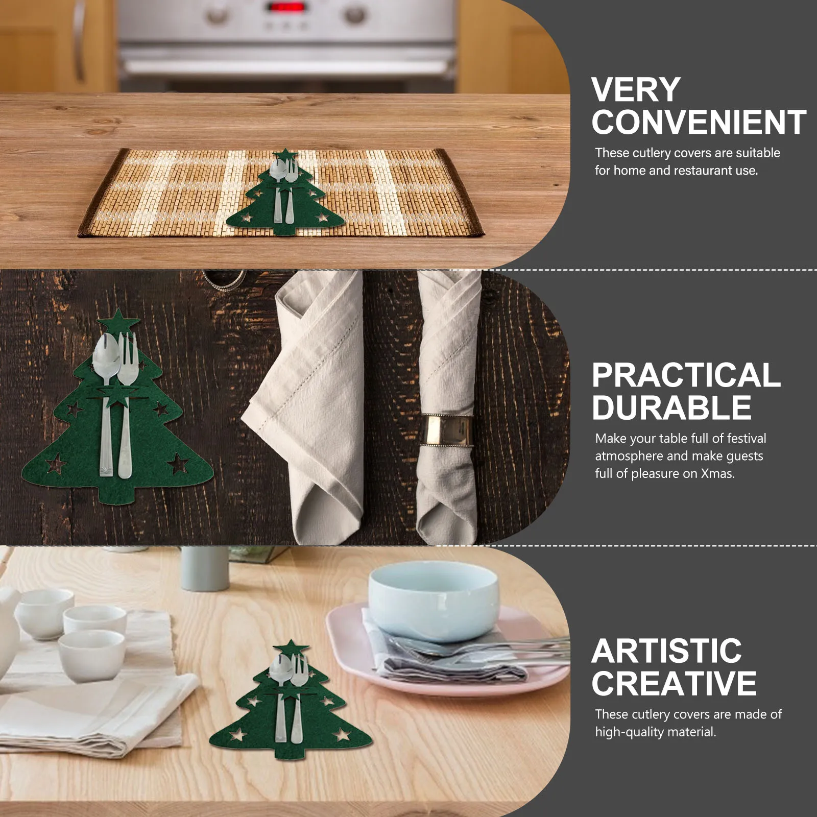 

4 Pcs Cutlery Set Exquisite Tableware Bags Pocket Dinning Decor Lace up Christmas Decorations Holder Cloth Party Supply Cover