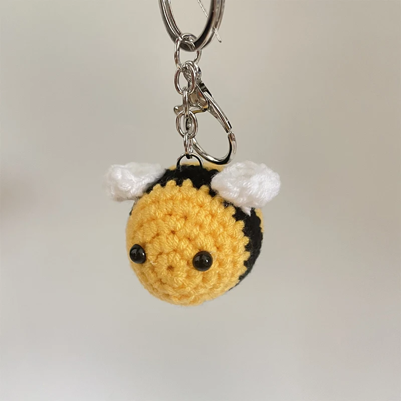 Novelty Cute Knitting Bee Keychain Little Bees Keychain Pendant Keyring Keyholder Party Jewelry Gifts