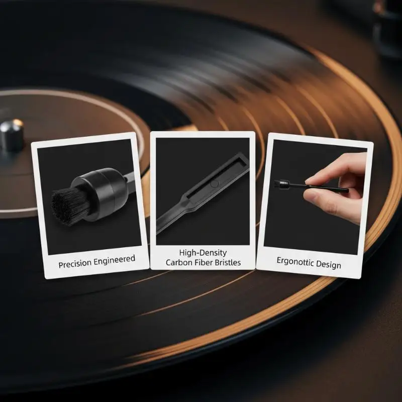 1Pcs Anti-Static Turntable Stylus Brush, Vinyl Record Player Phonograph Needle Cleaner, Phono Needle Cleaning Brush