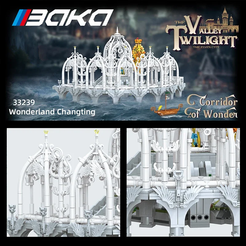 2052PCS 동화 나라 파빌리온 빌딩 블록 판타지 영화 클래식 북유럽 원더 랜드 Moc 모델 벽돌 Diy 장난감 어린이 휴일 선물