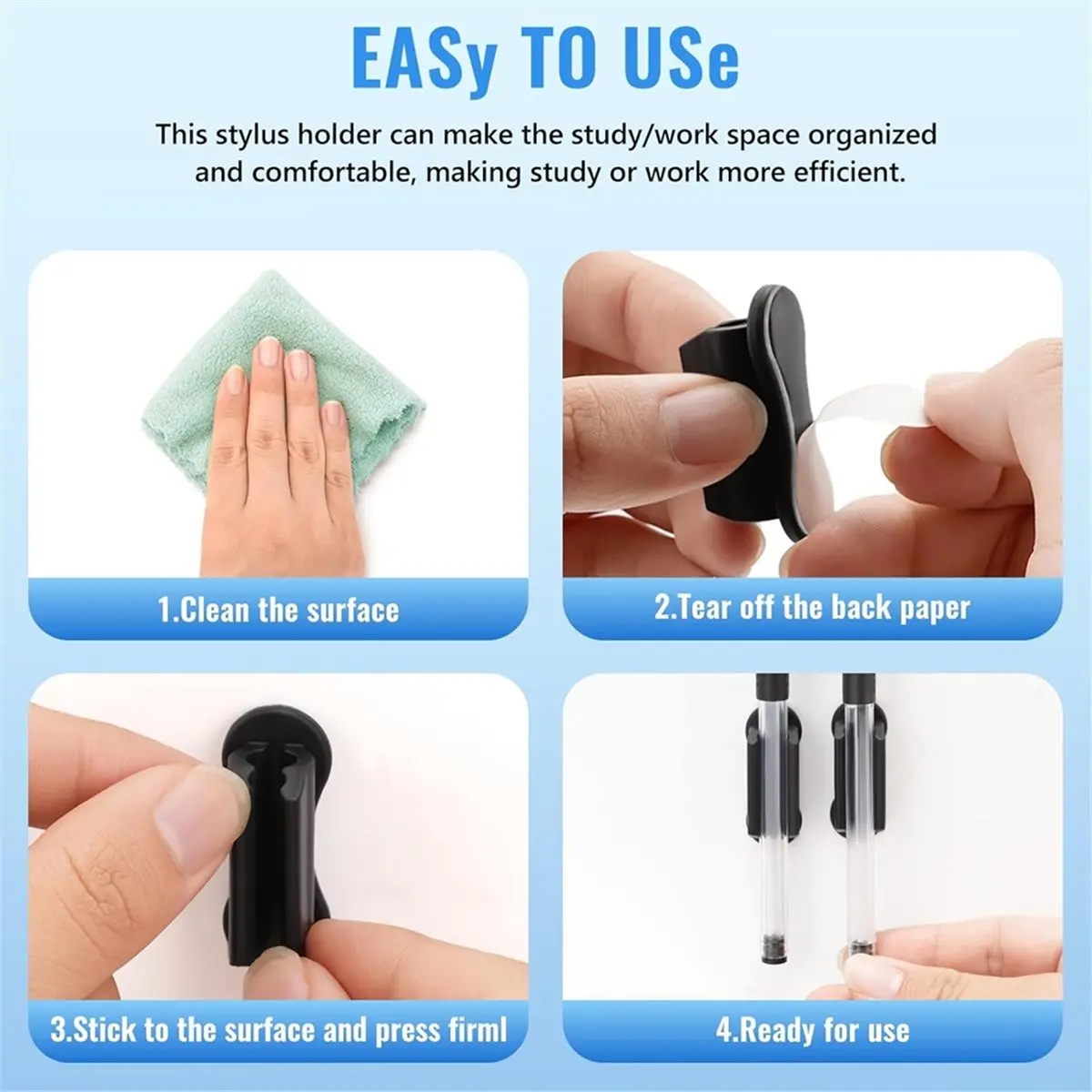 618 Mega Sale Adhesive Pencil Holders for Desk, 40 PCS Silicone Pencil Holder for Desk,Marker Holder, for School Accessories