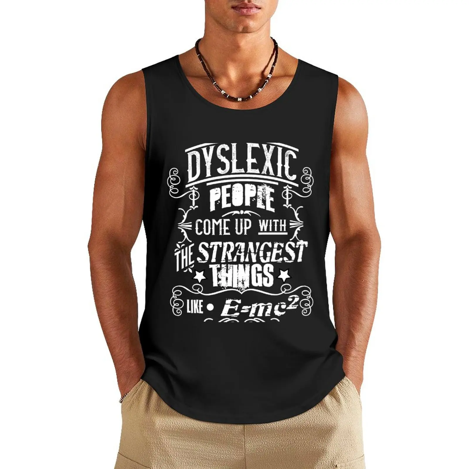

Dyslexia Awareness E=MC2 Майка одежда для мужчин Футболка спортивная