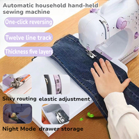 Multi functional household portable handheld electric sewing machine,night mode,built-in small drawer,repair bag, jeans,dolls