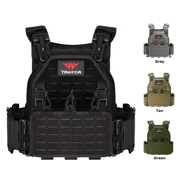 Wholesale Yakeda Chaleco Tactico Black 6094 Plate Carrier Quick Release Buckle Tactical Vest Hunting Gear