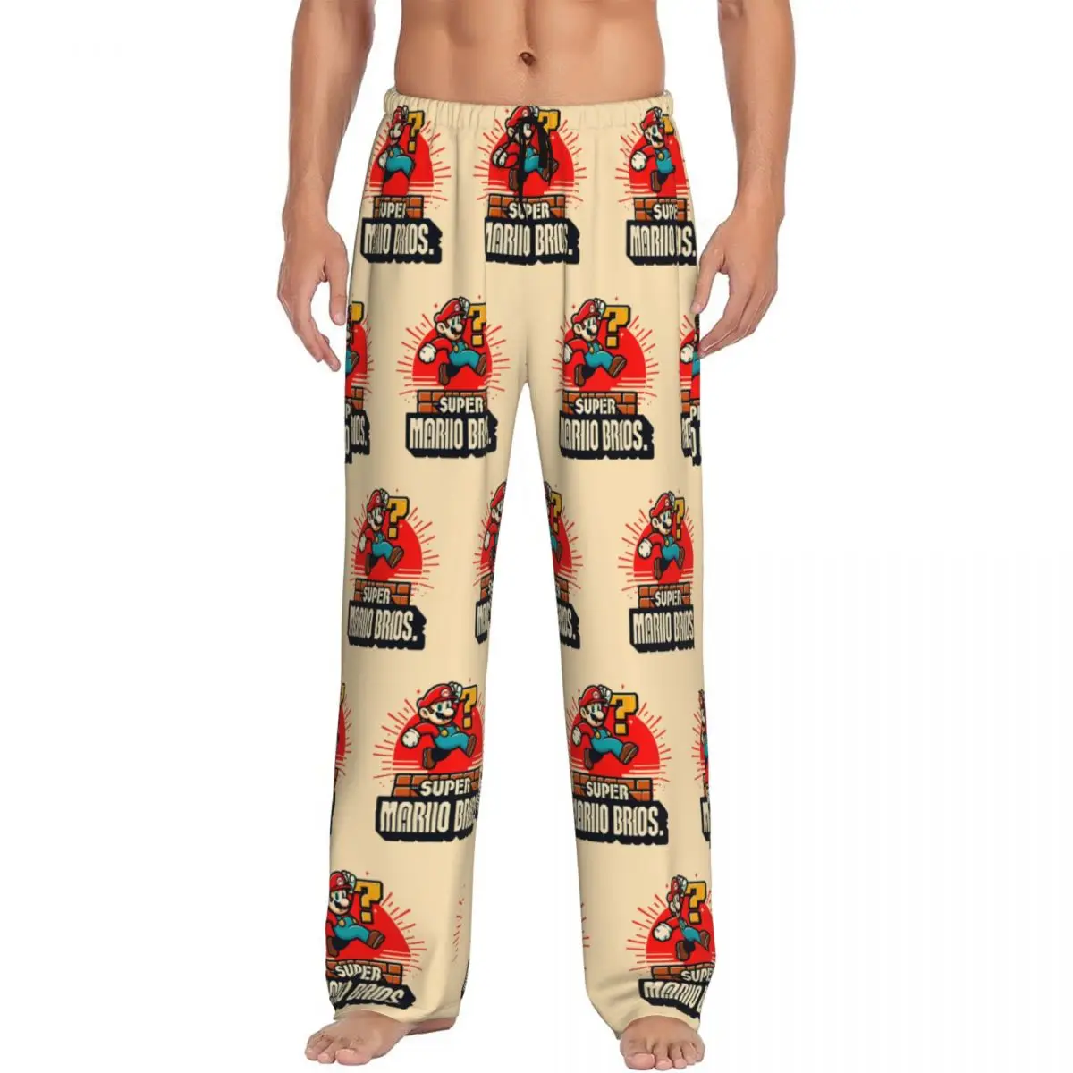 

Custom M-Marioed Pajama Pants Sleepwear Men's Elastic Waistband Entertainment Sleep Lounge Bottoms with Pockets