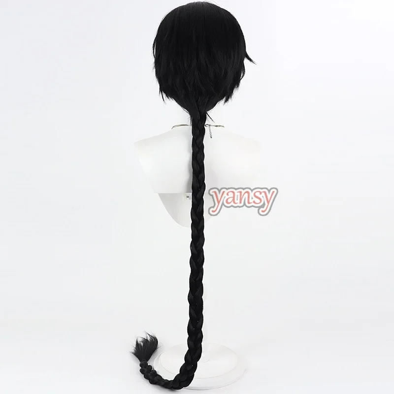 Yansywig Synthetic Hair Muuton Nagao Cosplay Wigs Nippon Sangoku Muuton Nagao 100cm Long Black Braided Men Wig Heat Resistant 5