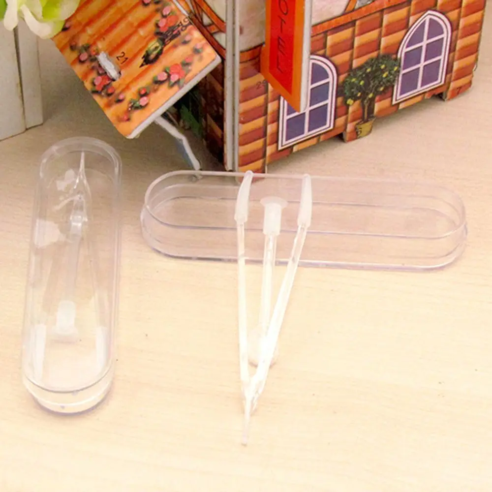 Plastic Transparent Large Independent shell Contact lens clip Tweezers Beauty tools Suction stick