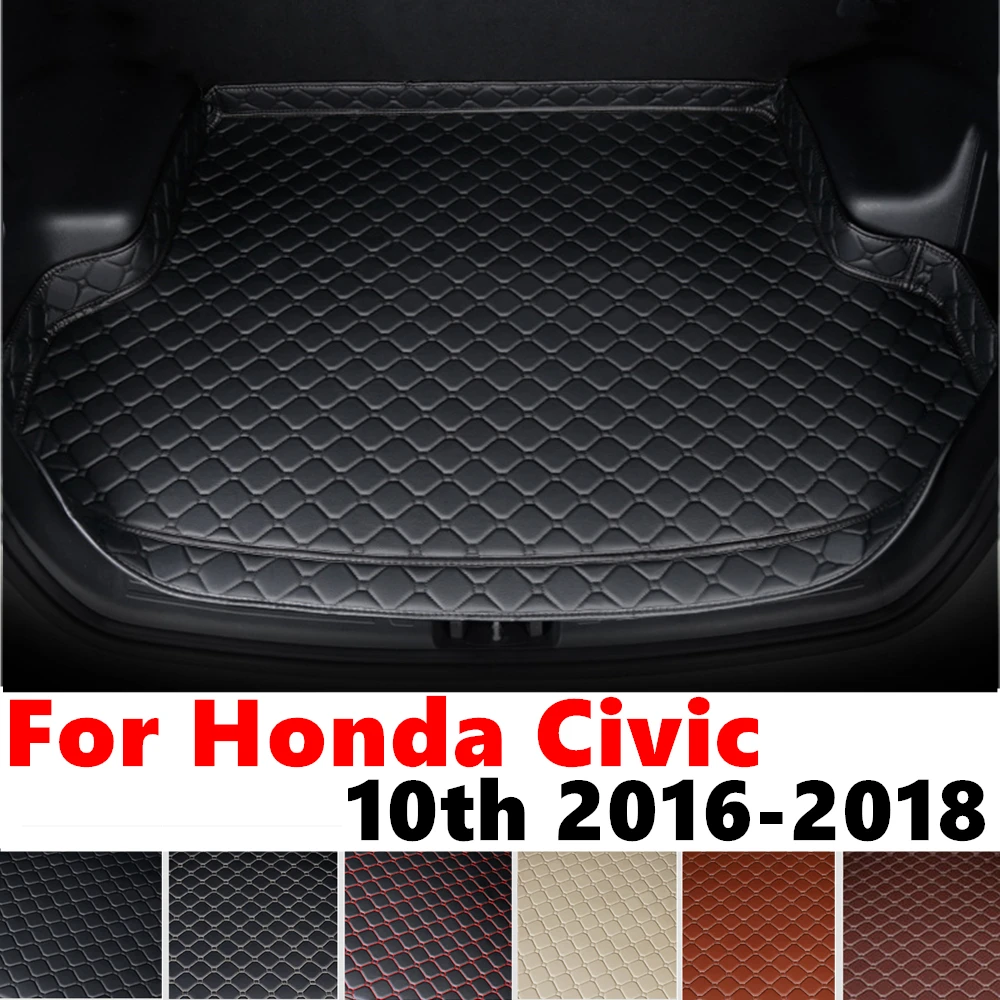 High Side Car trunk mat for Honda Civic 10th 2018 2017 16 Tail Boot Tray luggage Pad Cover Rear Cargo Liner Interior Accessories