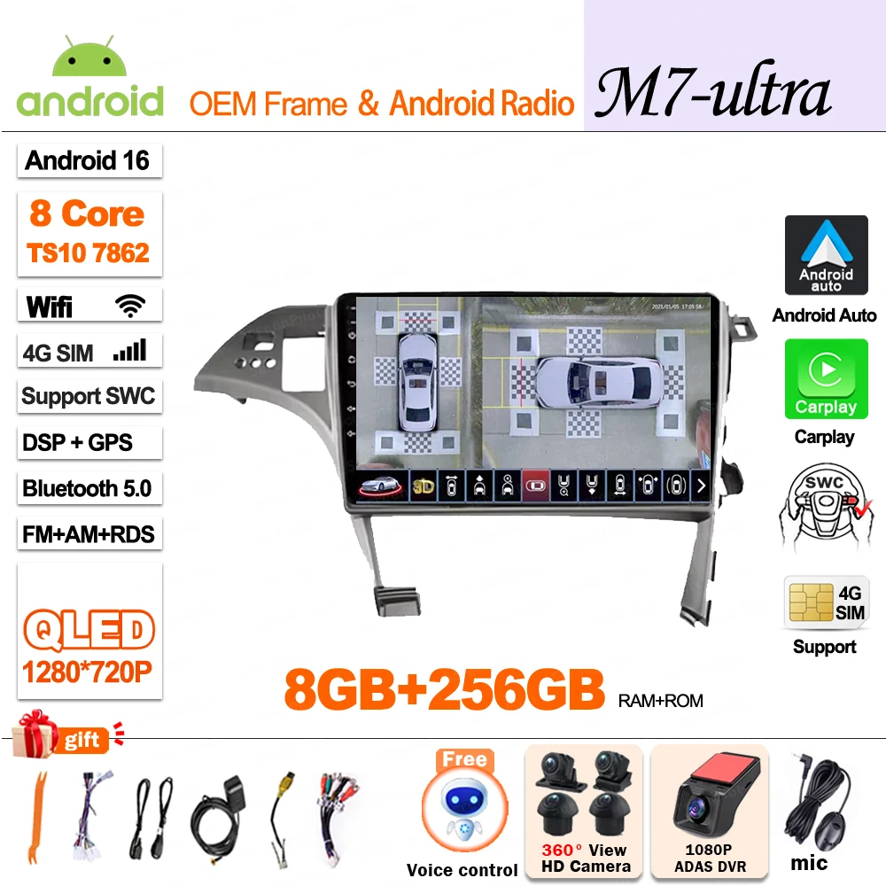Android 16 Voor Toyota Prius 3 XW30 2009 - 2015 Stereo Head Unit Multimedia Video Player GPS Navigatie Bluetooth 8 Core Wifi 5G