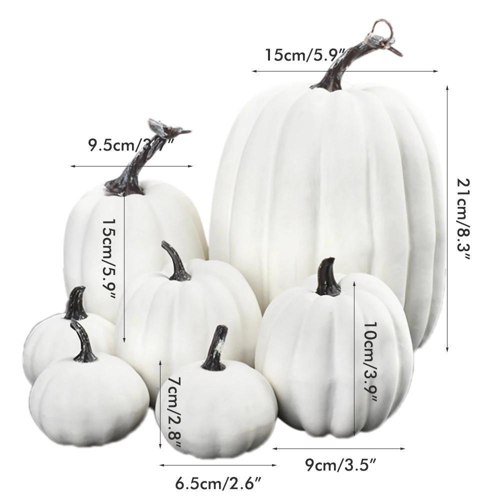 7Pcs Simulation Pumpkin Model Artificial Pumpkin Decoration Home Table Decor for Thanksgiving and Halloween - view 2