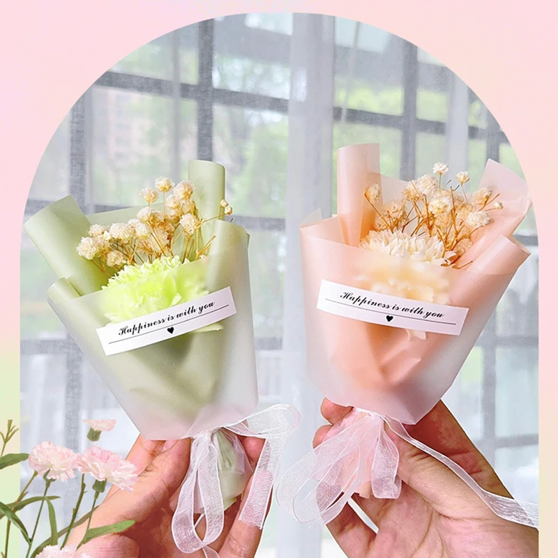 

Mini Small Dried Flowers Bouquet Dry Carnation Artificial Flower Decor Party Supplies Flower Soap Wedding Decoration Gift