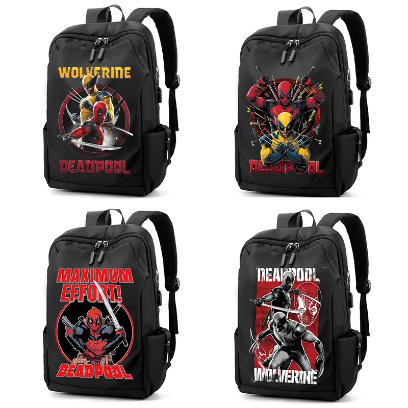 New Deadpool and Wolverine School Bags Cartoon Printed Kids Backpacks Large-capacity Children School Backpack Birthday Gifts