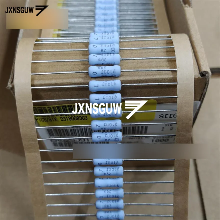 

20PCS/lot NEW Matsushita 5% 2W910R Metal oxide film resistor 2W 910R resistance 910ohm 910Ω free shipping