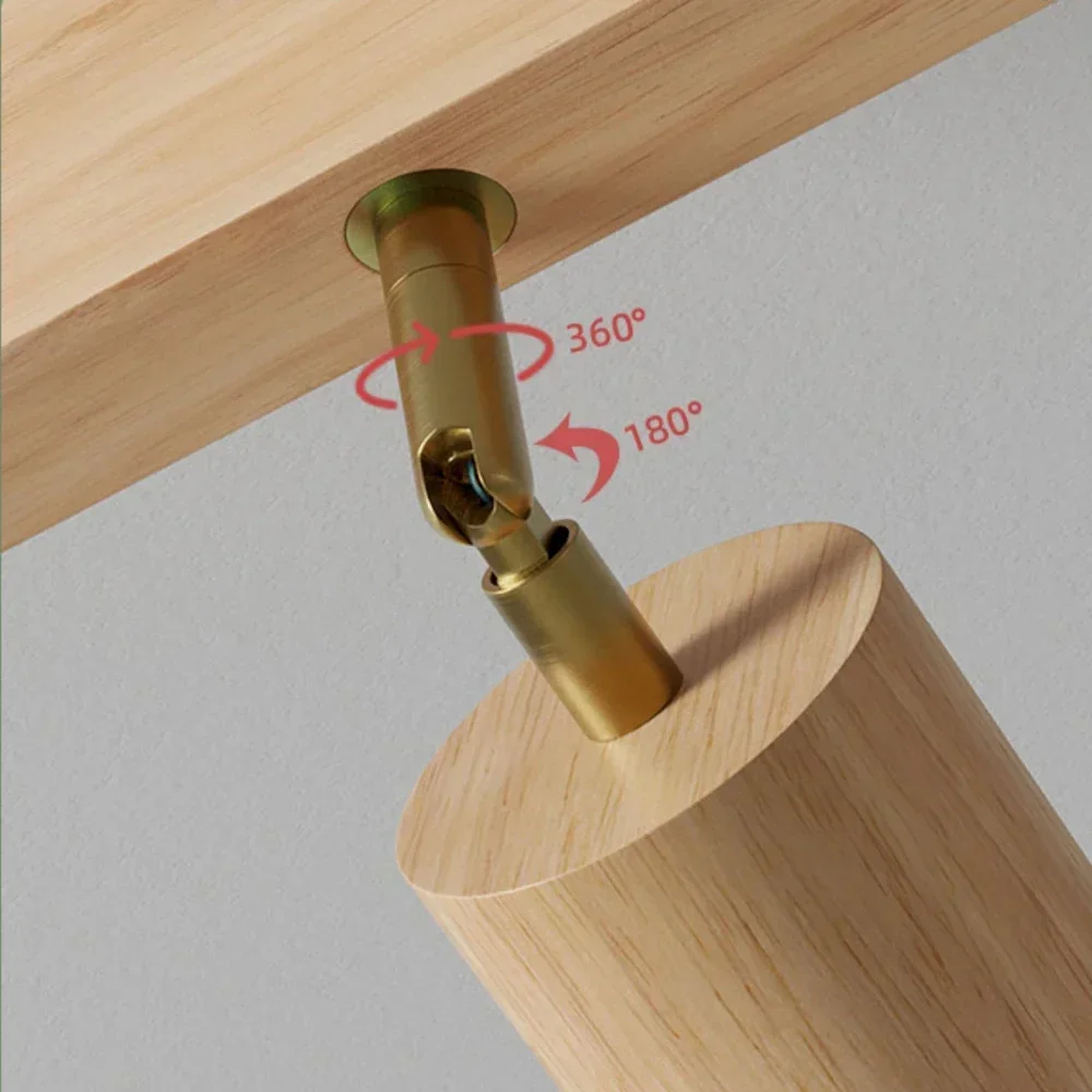 Nordic Wooden LED Ceiling Light Ceiling Spotlight LED Rail Track Lamps for Living Room Bedroom Kitchen Restaurant Decoration