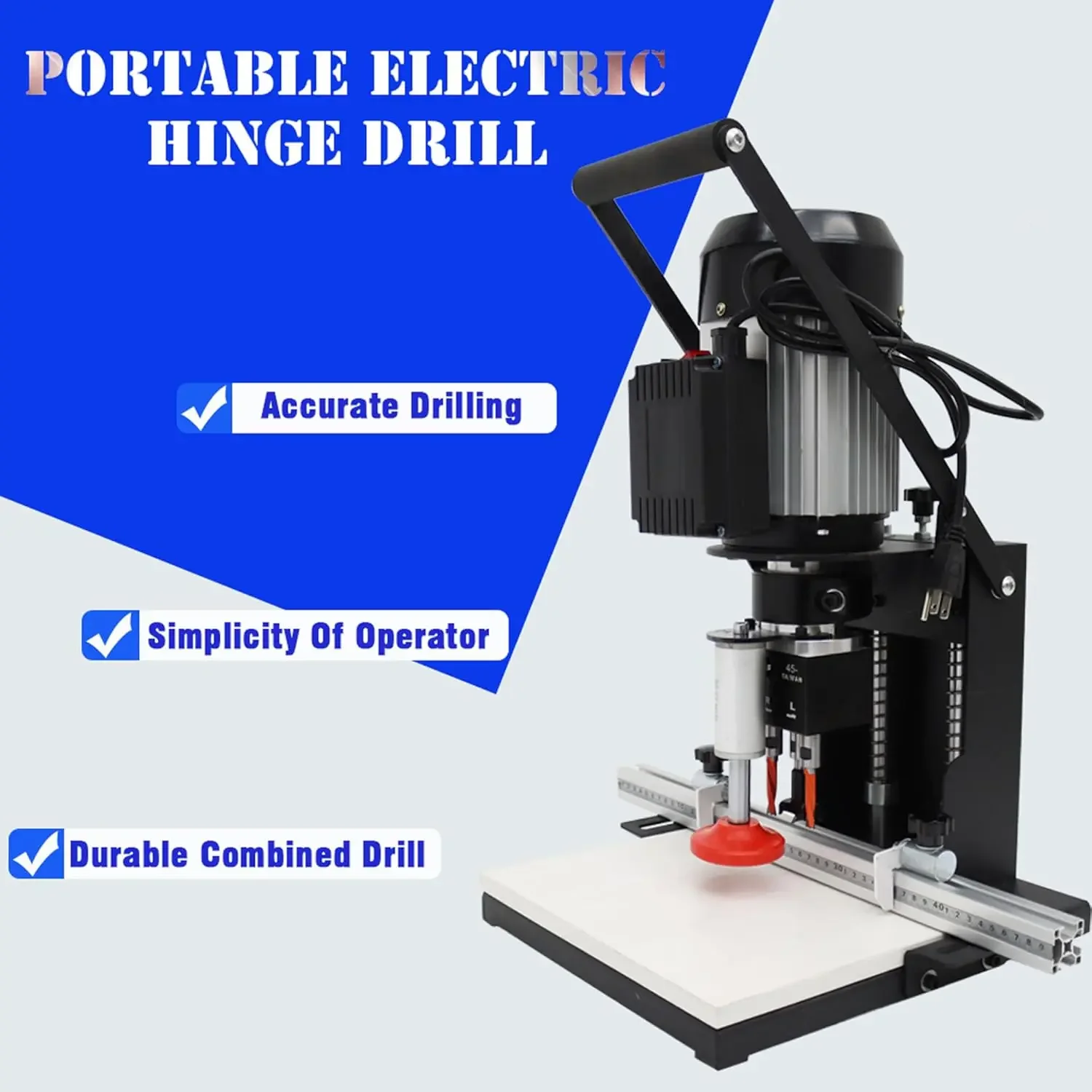 Pneumatic Hinge Boring Insertion Machine Single Head Portable Electric Hinge Drill for Drilling Processing of Cabinets Ward