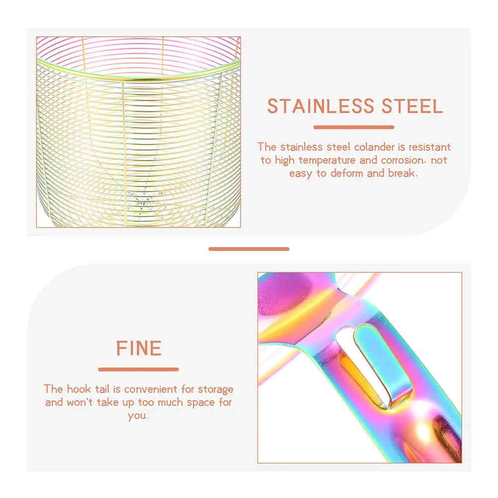 

Stainless Steel Food Strainer Spoon Large Capacity Oil Filtering Basket Heat Resistant Kitchen Gadgets For Noodles Vegetables