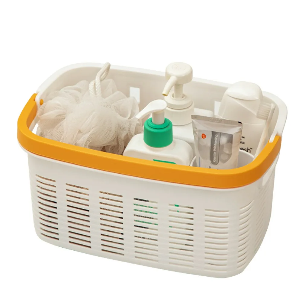 Multipurpose Miscellaneous Storage Basket Plastic Large Capacity Desktop Storage Basket with Handle Portable Drain Basket