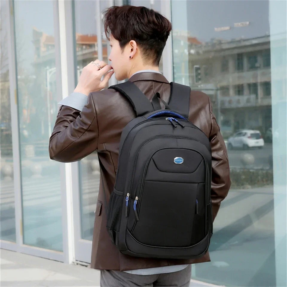 Men\'s Backpack Oxford Waterproof Backpack Business Computer Bag Leisure Travel Backpack High School Student Bag