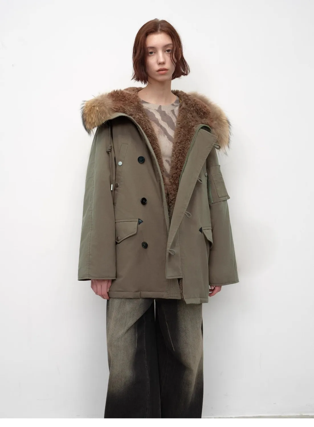 

Женская зимняя парка в стиле пилота с отложным воротником, приятная к телу, с драпировкой, в французском стиле, с вышивкой, разноцветная, Ins