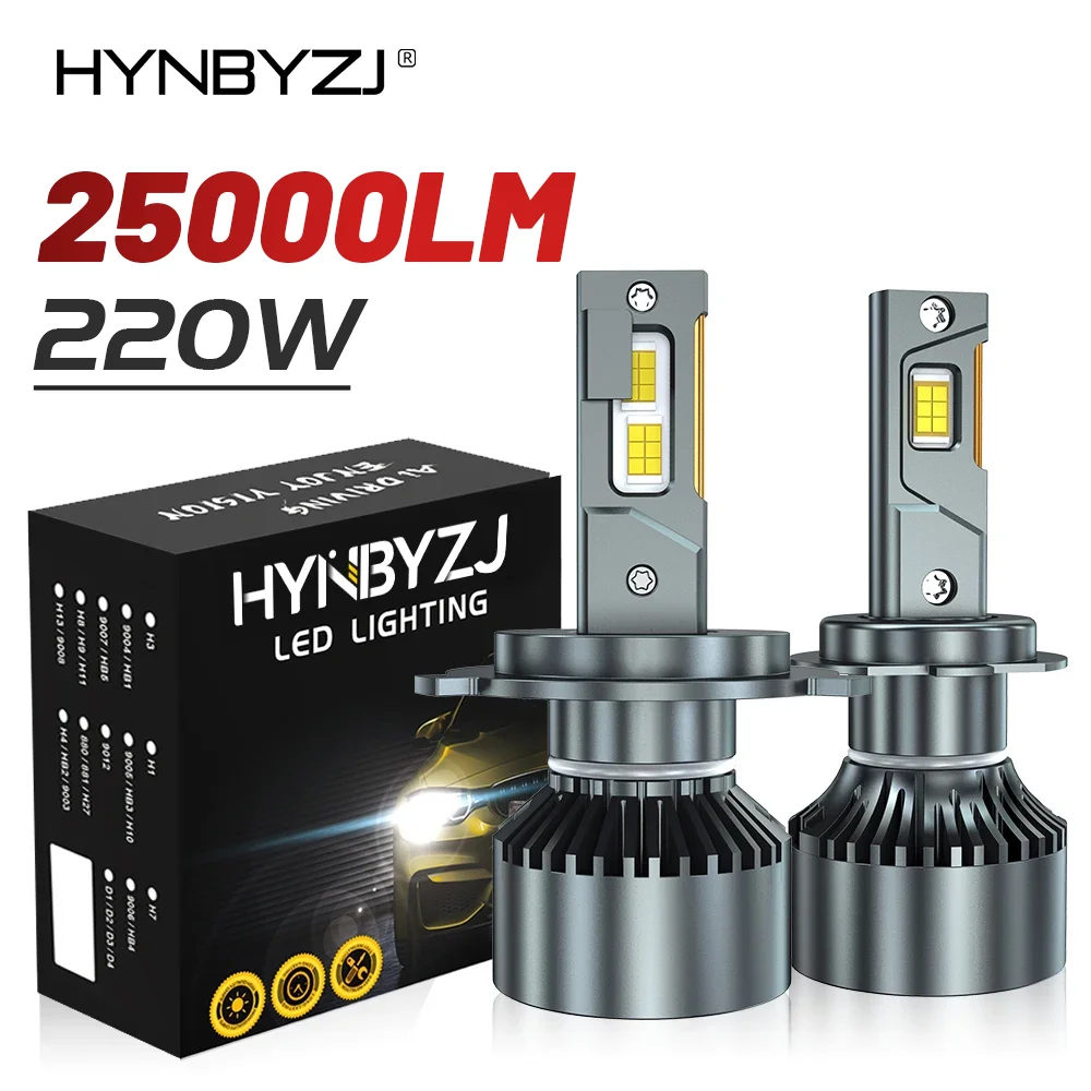 

HYNBYZJ H7 25000LM 220W Led Headlight 6000K H1 H4 H8 H11 Led Bulb Fog Light 9012 Hir2 9005 HB3 9006 HB4 Auto Lamp Turbo 6000K