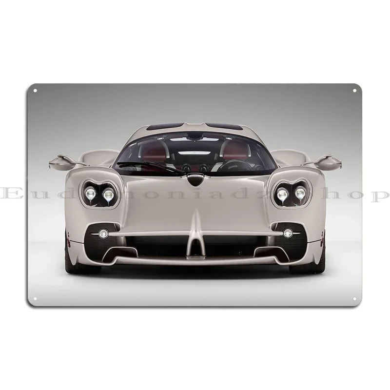 2023 Pagani Utopia Car  Excellence with Speed Stylized Itanian hypercar Illustration Metal Customize Wall CaveTin Sign Poster