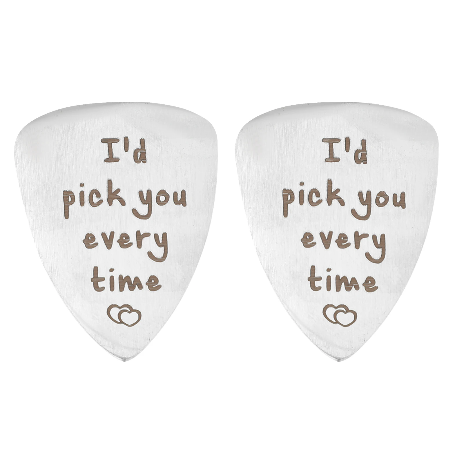 

2pcs Guitar Picks Stainless Steel Acoustic Bass Plectrums Ergonomic Design Durable Compact Practice Playing Accessories