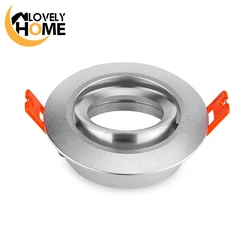 Aluminium Round Square GU10 MR16 Fixture Holders Recessed LED Ceiling Spotlight Frame Adjustable Spot Light Light Bases Fitting