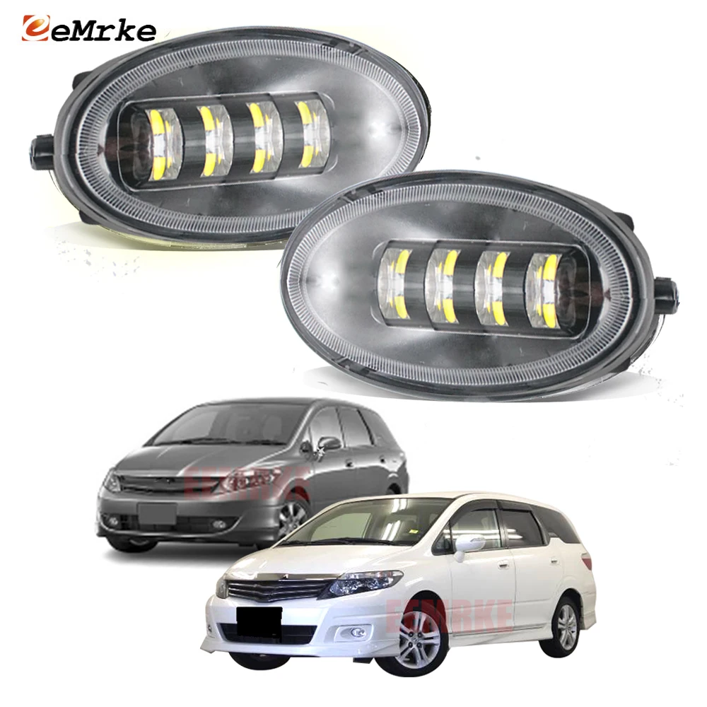 Full Led Car Fog Lights Cut-Line Lens White Yellow Color Headlight PTF DRL for Honda Airwave GJ 2005 2006 2007 2008 2009 2010