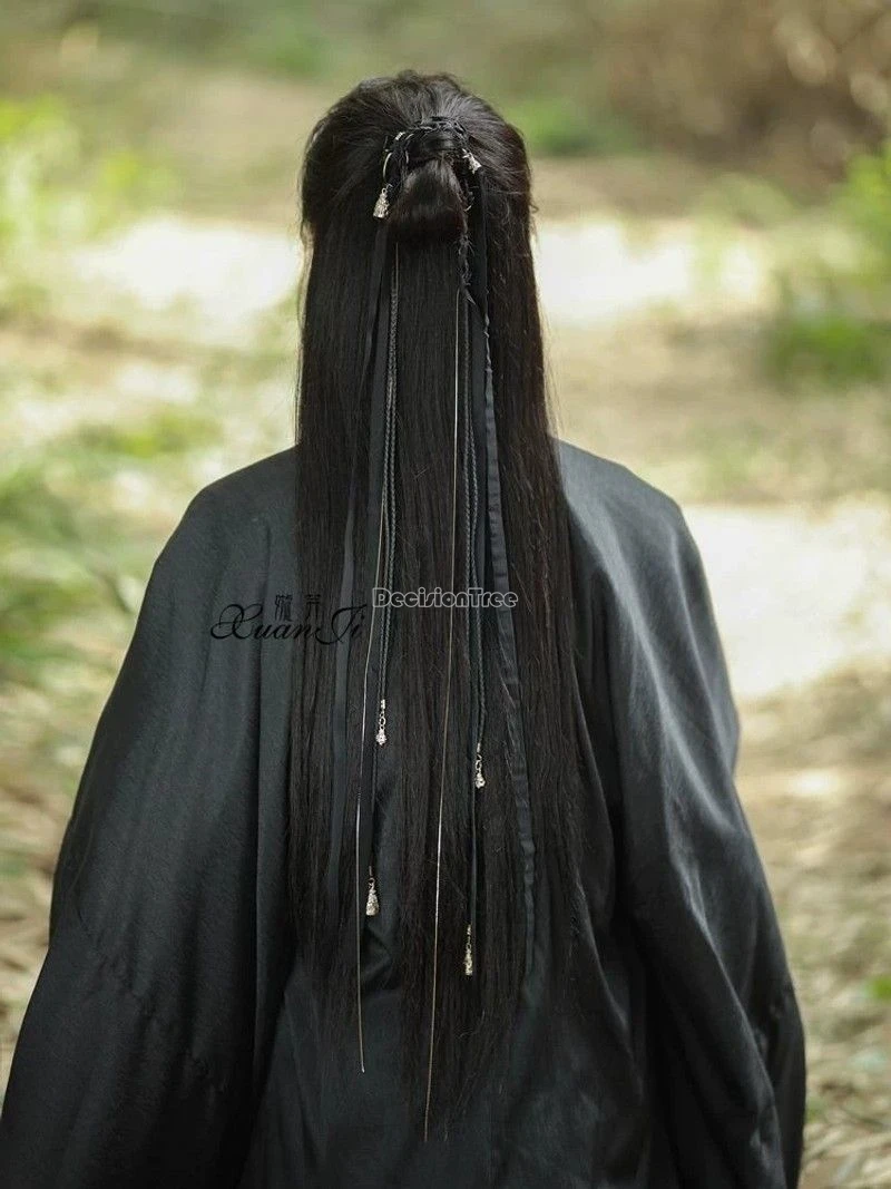 2026 chinese ancient-style hair ties men and women hair bands hanfu accessory flowing tassels head ornaments hair accessories