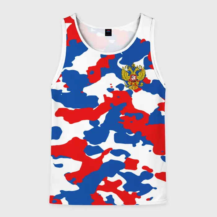 New Russian Men's 3D Camo Printed Tank Top Fashion Russian Coat of Arms Bear Pattern Sleeveless Vest Gym Fitness Sport СССР Tops