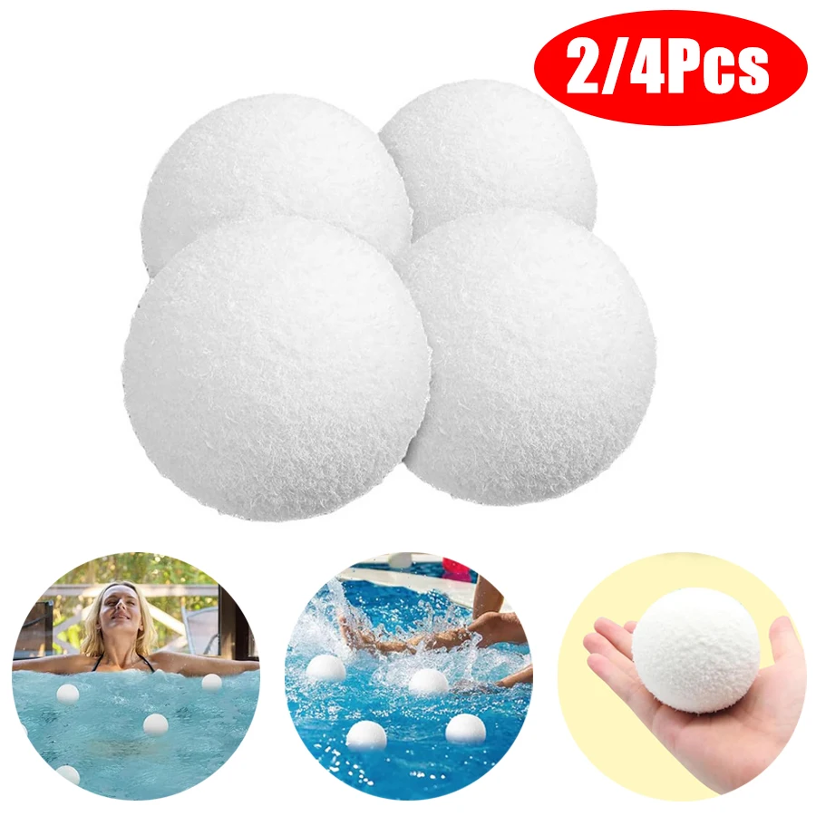 2/4 Stück wiederverwendbare 3-Zoll-Schwimmbadfilter-Schwammball, ölabsorbierend, waschbar, Schaum, Beseitigung von Ball, wiederverwendbar für Spas für Whirlpool