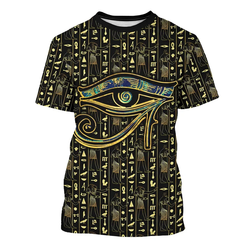 Ancient Egypt Graphic Men's T Shirt Pharaoh Anubis 3D Printed T-Shirts Summer Unisex Loose Tops Casual O-Neck Short Sleeve Tees