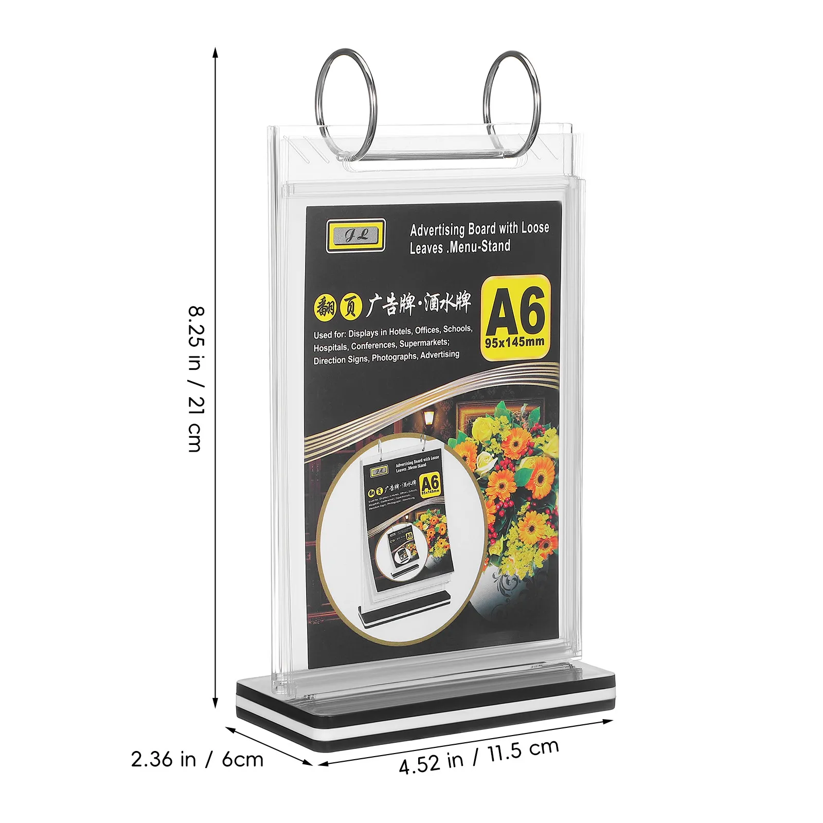 Espositore da Tavolo Trasparente per Menu, Porta Poster e Cartelli per Scrivania