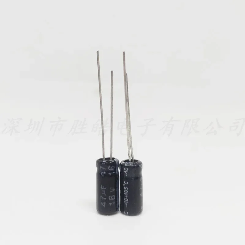 Capacitor Eletrolítico de Alumínio, Alta Qualidade, Novo, 4x7mm, 16V47UF, 50Pcs