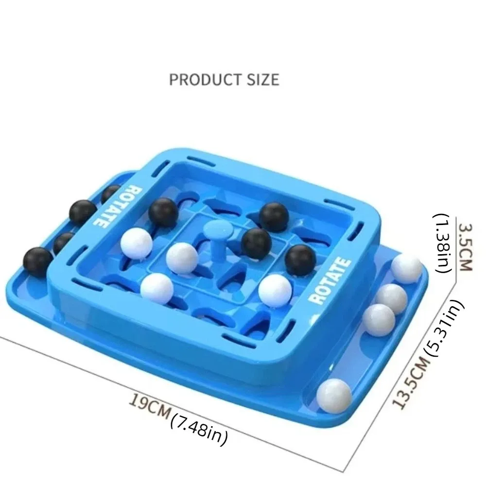 Black and White Four in A Row Game Fast Strategy Educational Orbit Logic Board Game Interactive DIY Track Logic Chess 2 Player