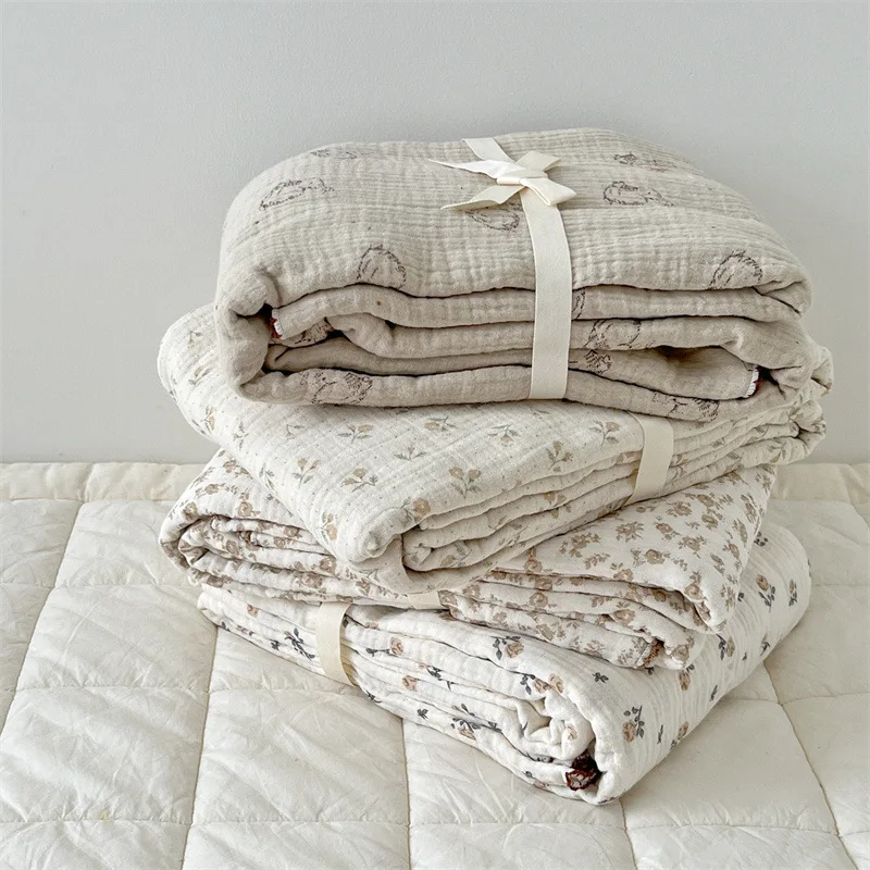 

Ins Small Fresh A Blogger Same Children's Baby Cotton Four-layer Gauze Blanket Bag Towel Bath Towel Nap Blanket