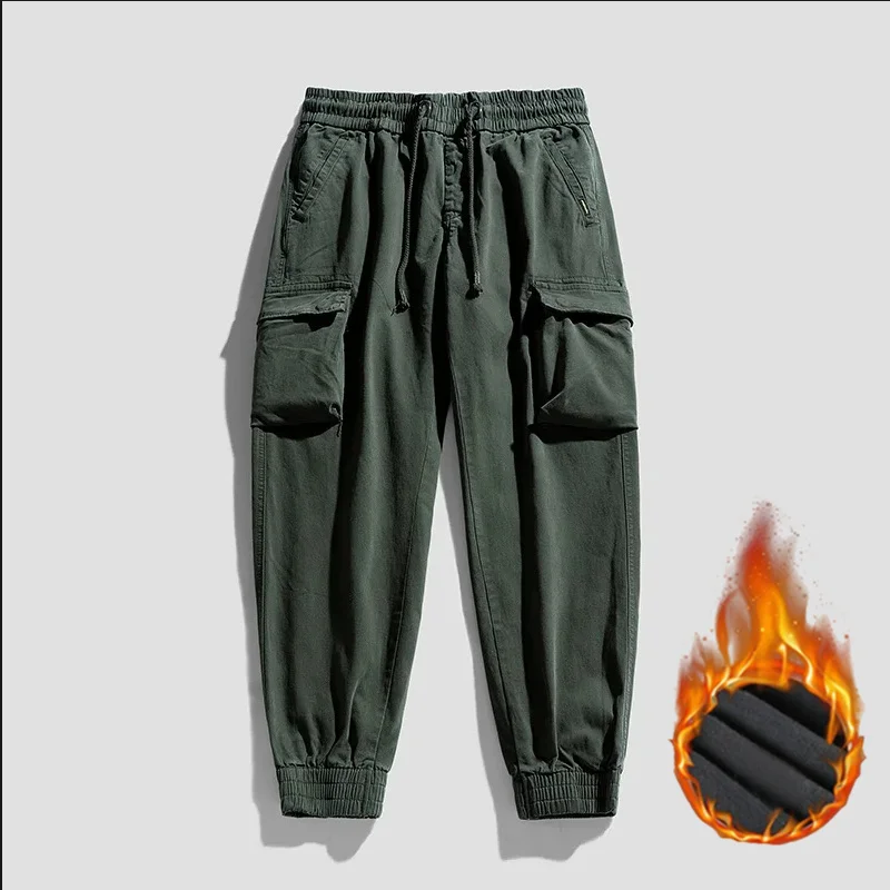 Winter cotton pants for men with thick fleece and warm pants  worn with pure cotton as the base  cool and extra thick windproof