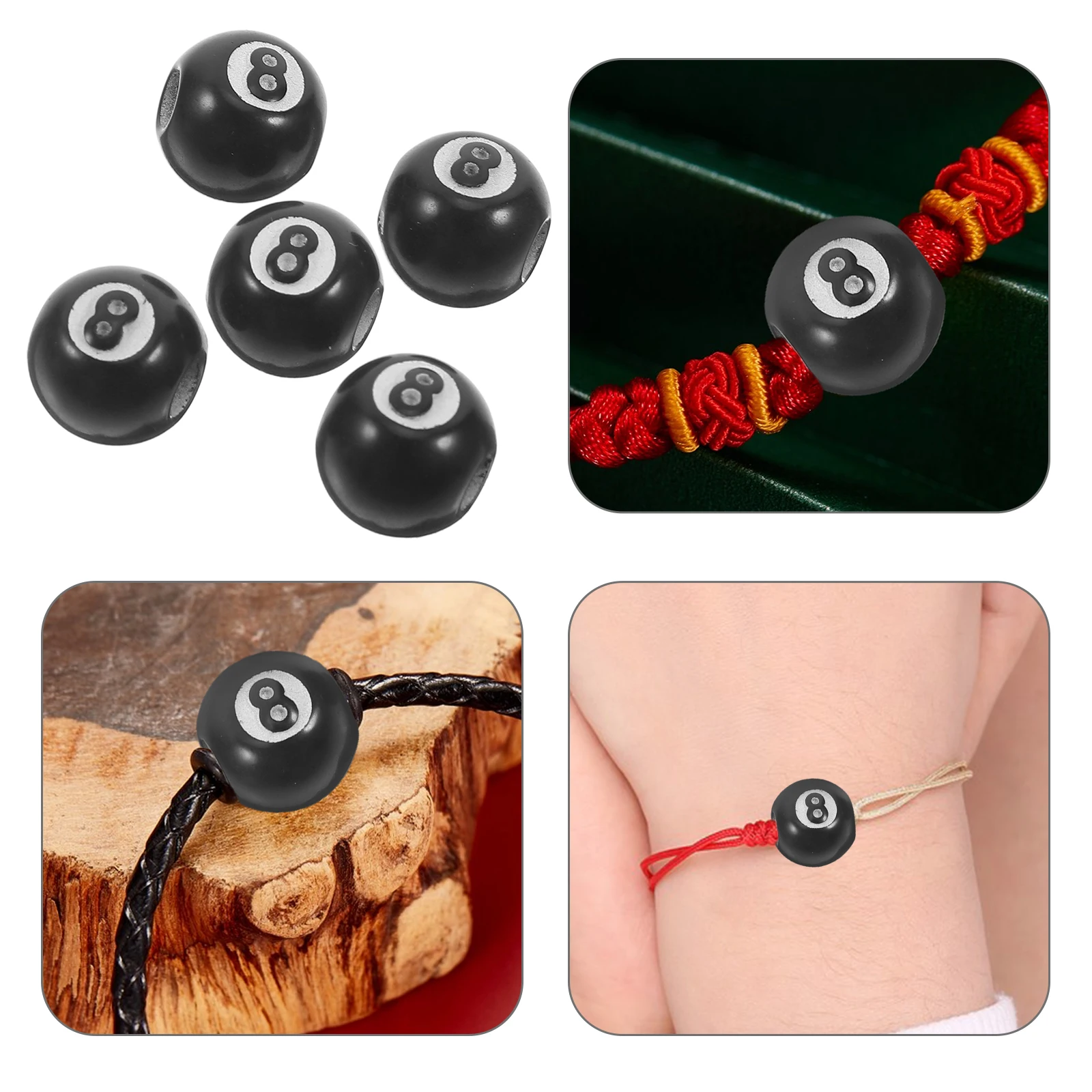 

50Pcs Mini Pool Ball Beads Acrylic Craft Beads with Holes for DIY Jewelry Making Bracelet Spacers Necklace Pendants Charms