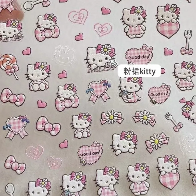 

3pcs HelloKitty Sanrio Kawaii Nail Stickers Cute Relief 3D Series Camera Case DIY Stickers AnimeCartoon GirlHoliday BirthdayGift