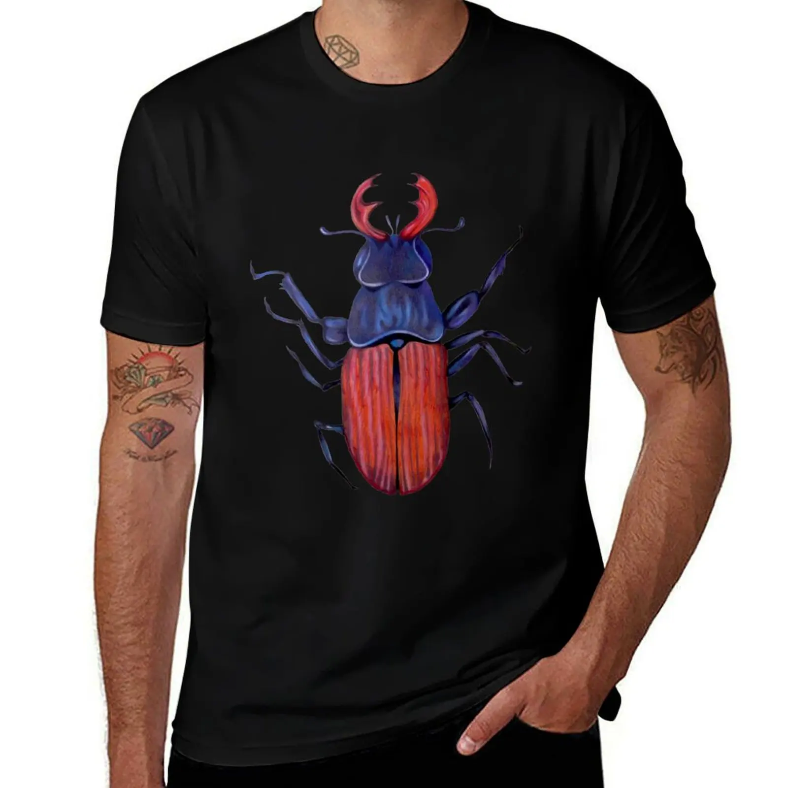 The measurement of space / stag-beetle T-Shirt Casual Street Style Short Sleeve Tee T-Shirt